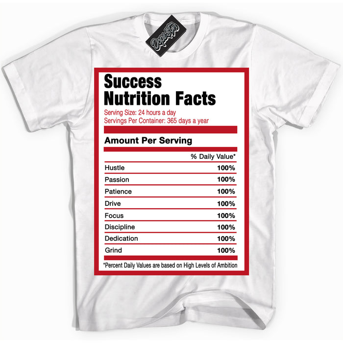Cool White Shirt with “ Success Nutrition ” design that perfectly matches Trophy Room 1s Jordans.

