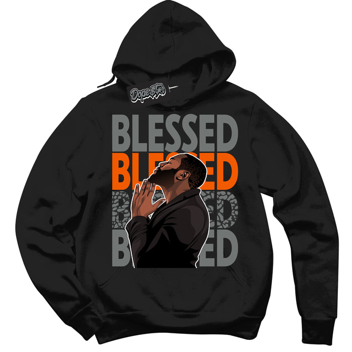 Cool Black Graphic DopeStar Hoodie with “  God Blessed  “ print, that perfectly matches Fear Pack 3s sneakers
