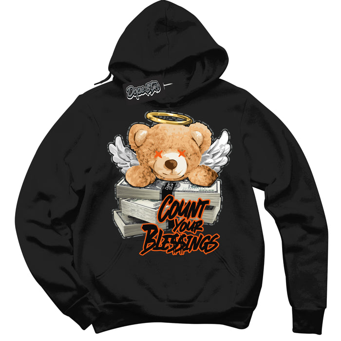 Cool Black Graphic DopeStar Hoodie with “  Glow Count Your Blessings  “ print, that perfectly matches Fear Pack 3s sneakers