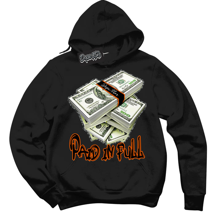 Cool Black Graphic DopeStar Hoodie with “  Glow Paid In Full  “ print, that perfectly matches Fear Pack 3s sneakers