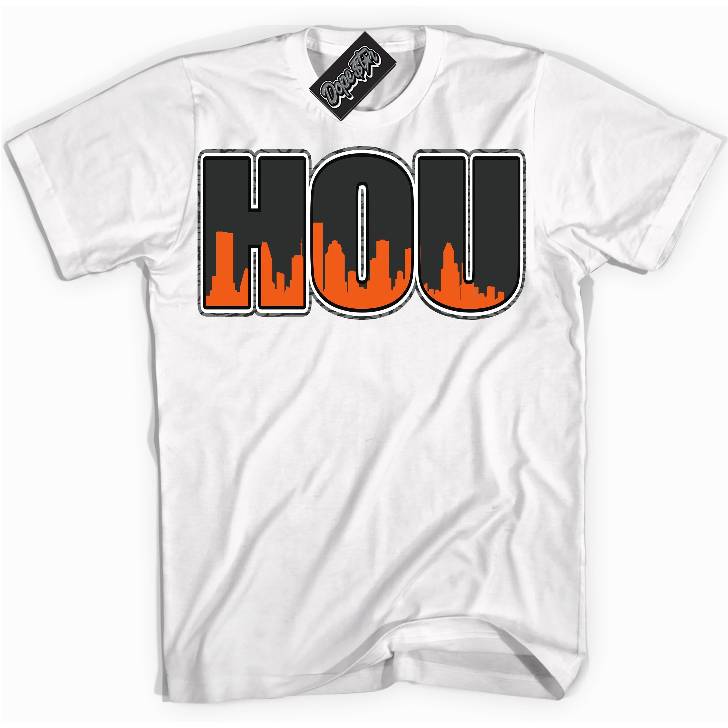 Cool White graphic tee with “ Houston ” design, that perfectly matches Fear Pack 3s sneakers 