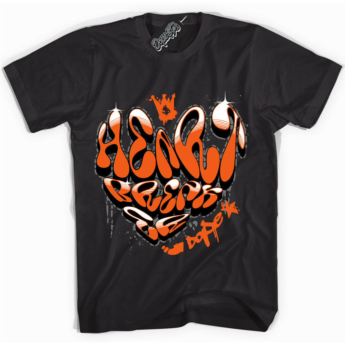 Cool Black graphic tee with “ Heartbreaker Graffiti ” design, that perfectly matches Fear Pack 3s sneakers 