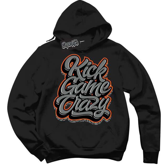 Cool Black Graphic DopeStar Hoodie with “  Kick Game Crazy  “ print, that perfectly matches Fear Pack 3s sneakers