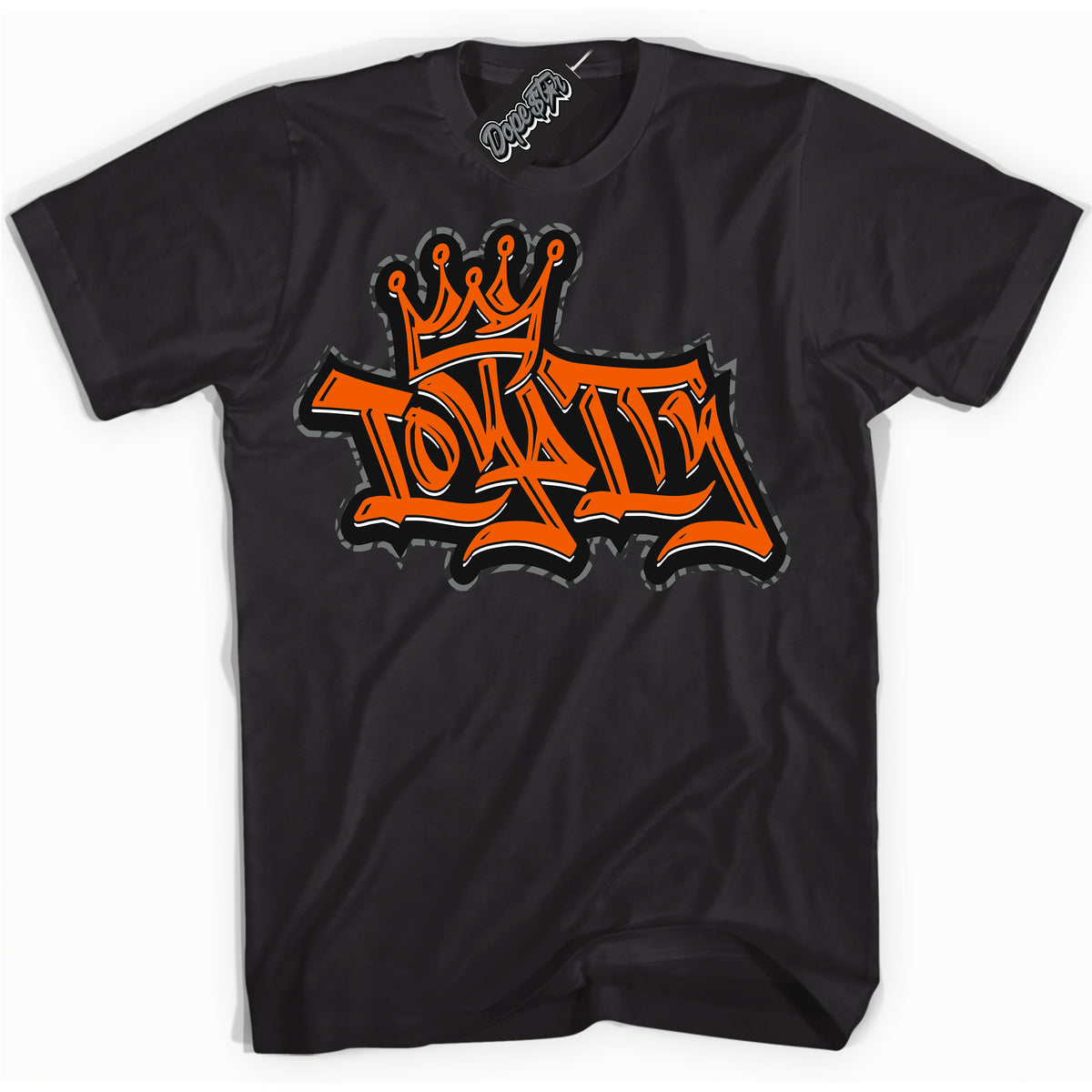Cool Black graphic tee with “ Loyalty Crown ” design, that perfectly matches Fear Pack 3s sneakers 
