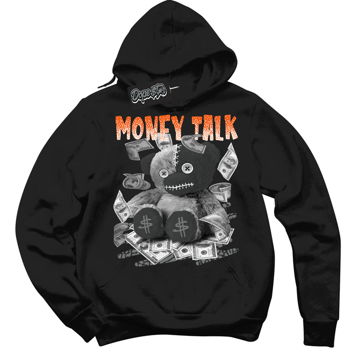 Cool Black Graphic DopeStar Hoodie with “  Money Talk Bear  “ print, that perfectly matches Fear Pack 3s sneakers