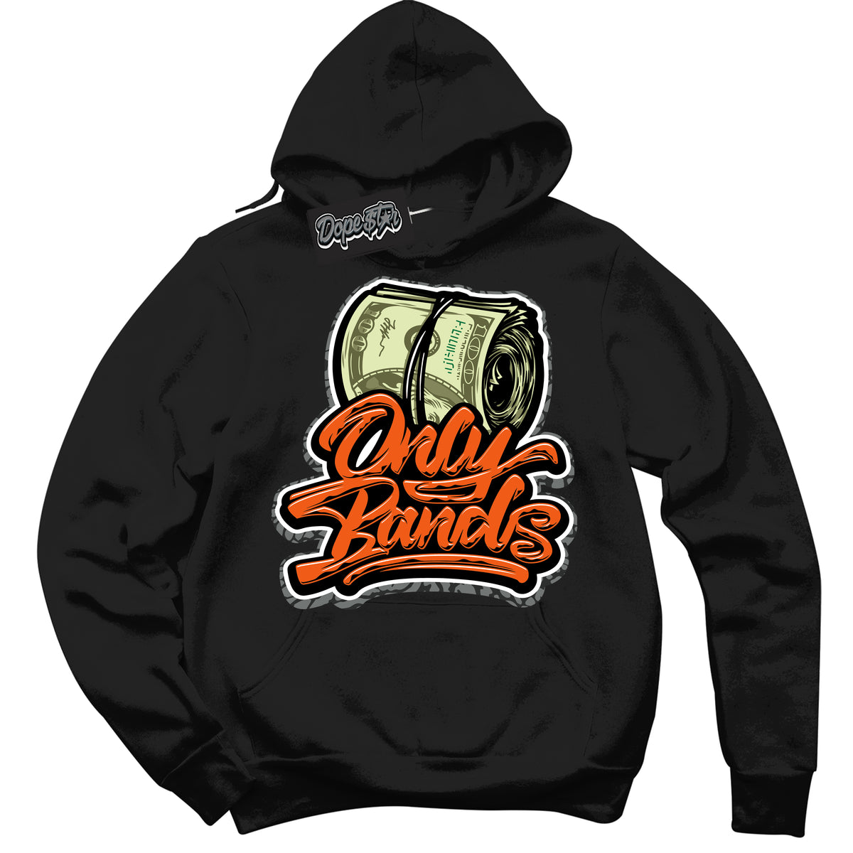 Cool Black Graphic DopeStar Hoodie with “  Only Bands  “ print, that perfectly matches Fear Pack 3s sneakers