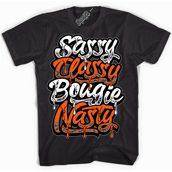 Cool Black graphic tee with “ Sassy Classy ” design, that perfectly matches Fear Pack 3s sneakers 