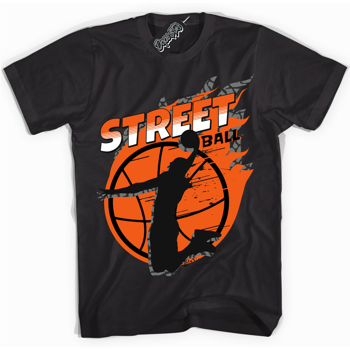 Cool Black graphic tee with “ Street Ball ” design, that perfectly matches Fear Pack 3s sneakers 
