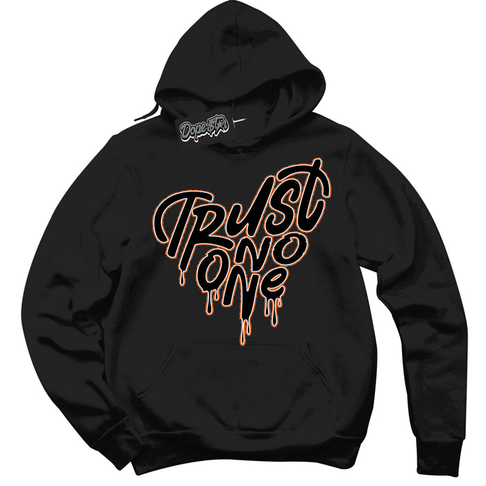 Cool Black Graphic DopeStar Hoodie with “ Trust No one Heart “ print, that perfectly matches Fear Pack 3s sneakers