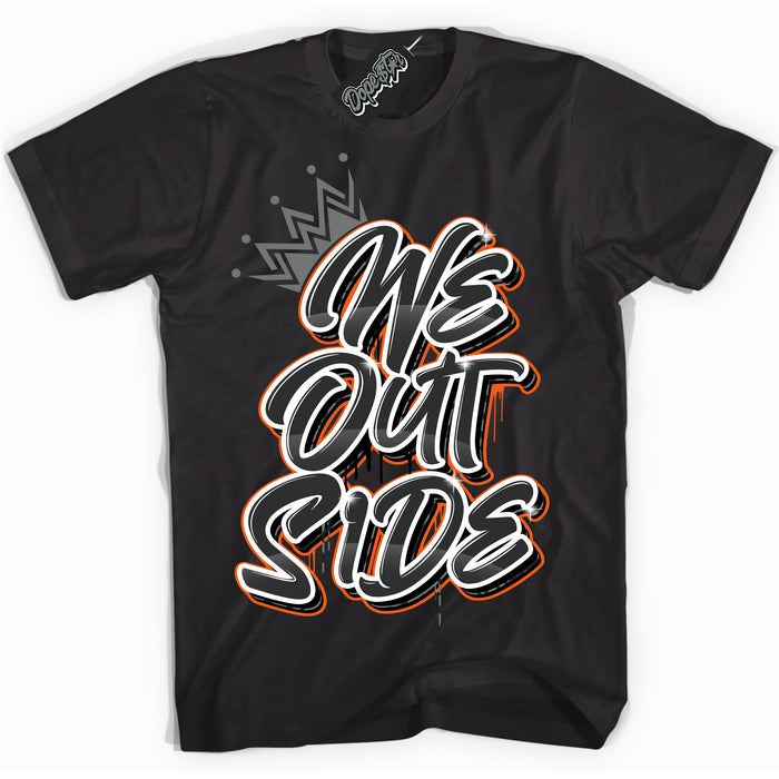 Cool Black graphic tee with “ We Outside” design, that perfectly matches Fear Pack 3s sneakers 