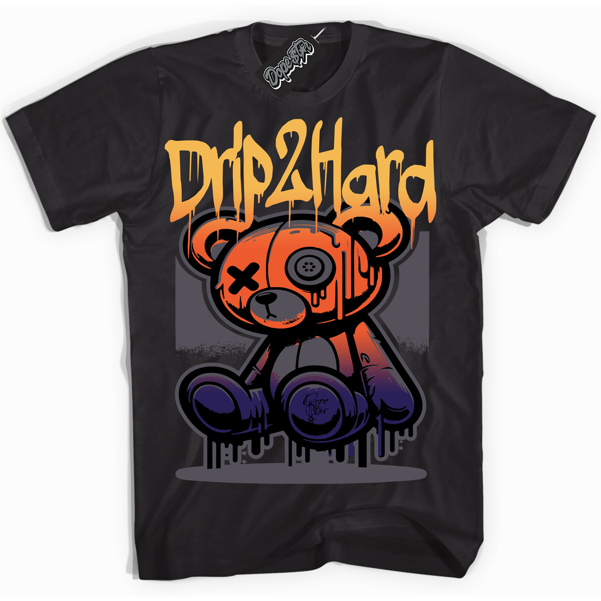 Cool Black Shirt with “ Drip 2 Hard” design that perfectly matches J Balvin Rio 3s Sneakers.
