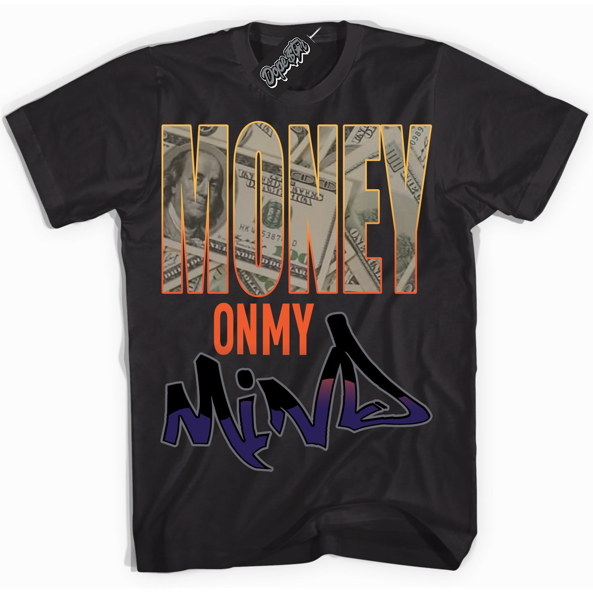 Cool Black Shirt with “ Money On My Mind” design that perfectly matches J Balvin Rio 3s Sneakers.