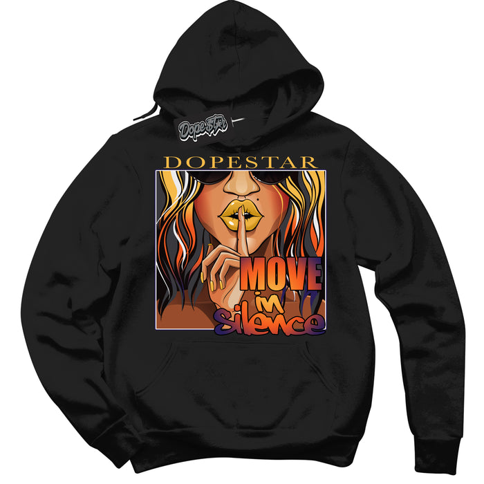 Cool Black Hoodie with “ Move In Silence ”  design that Perfectly Matches J Balvin Rio 3s Sneakers.