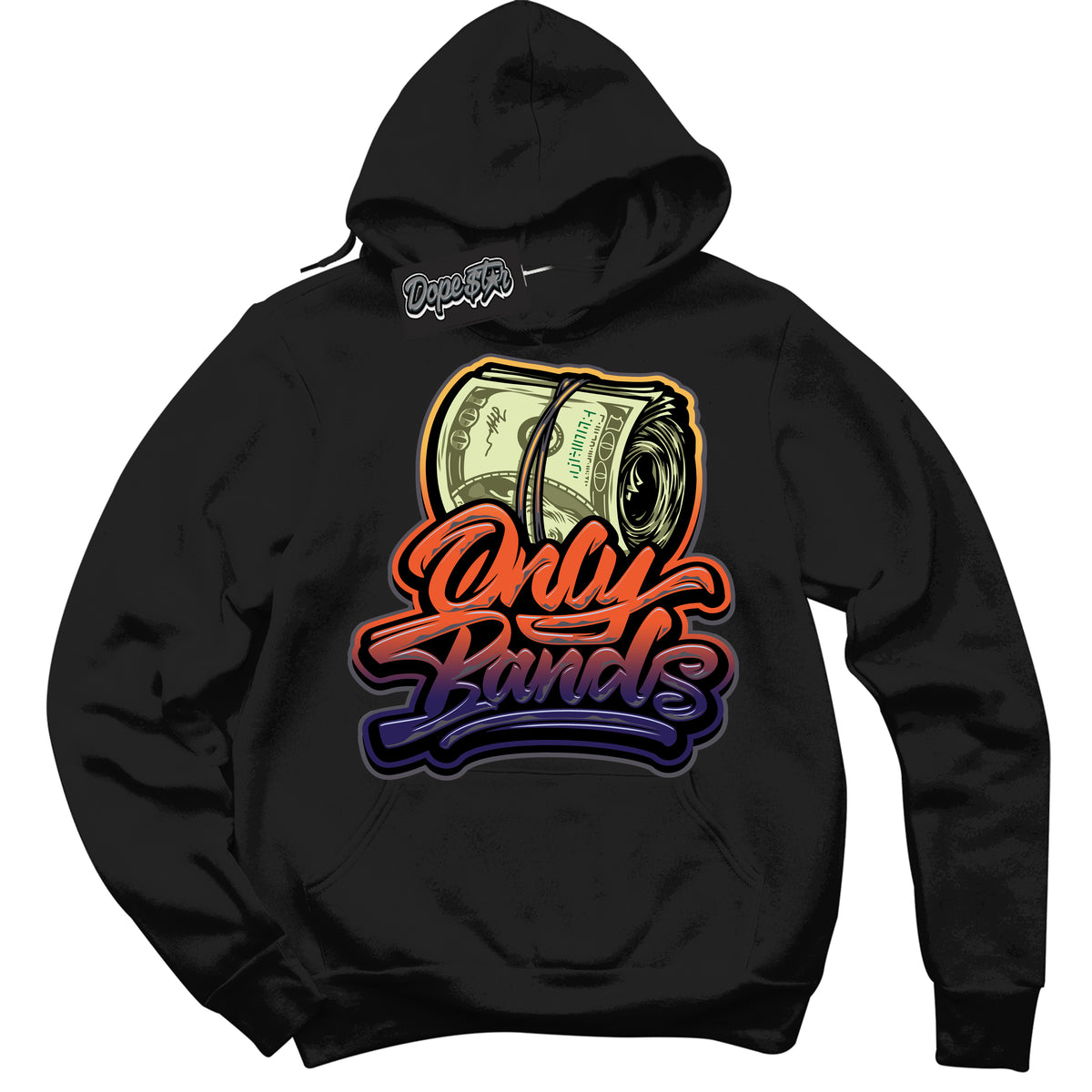 Cool Black Hoodie with “ Only Bands ”  design that Perfectly Matches J Balvin Rio 3s Sneakers.
