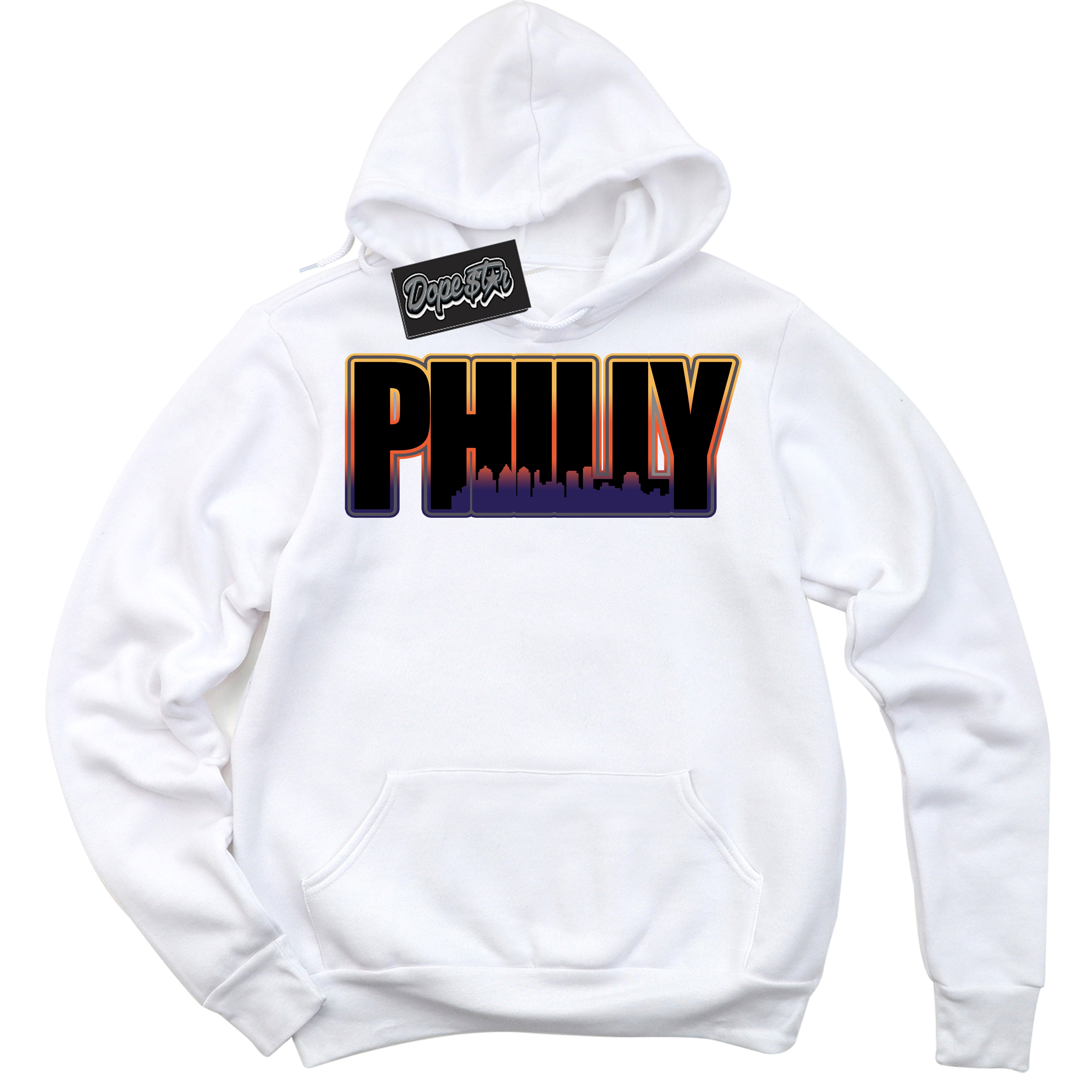 Cool White Hoodie with “ Philly ”  design that Perfectly Matches J Balvin Rio 3s Sneakers.