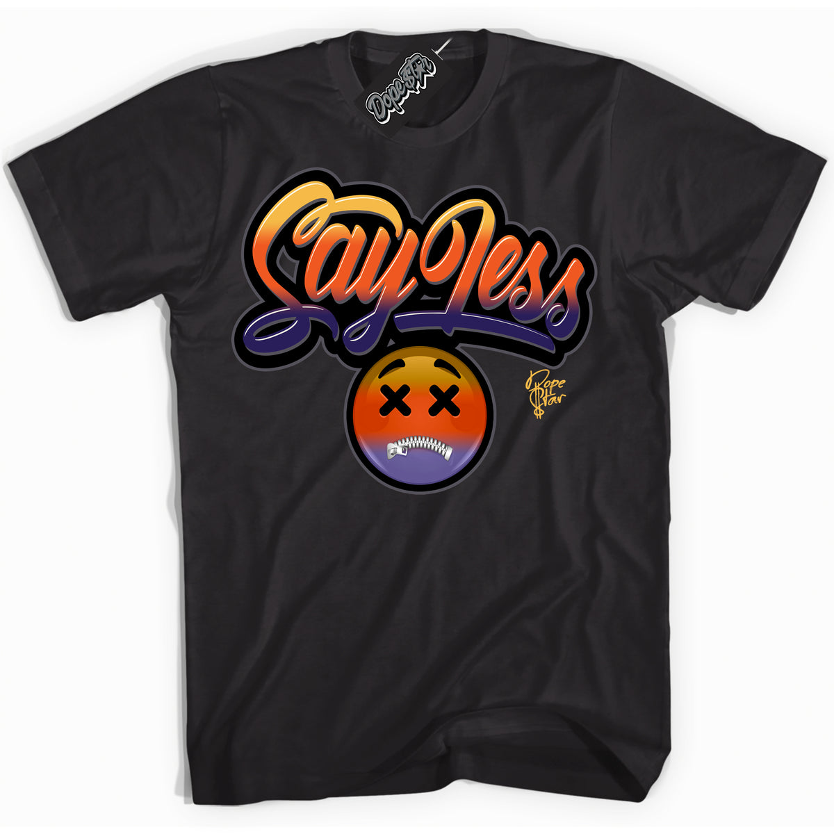Cool Black Shirt with “ Say Less” design that perfectly matches J Balvin Rio 3s Sneakers.