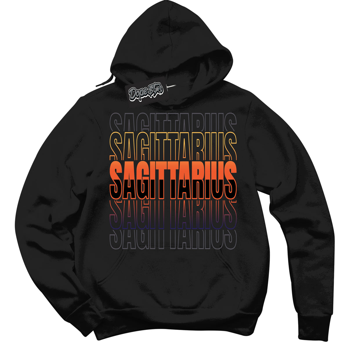 Cool Black Hoodie with “ Sagittarius ”  design that Perfectly Matches J Balvin Rio 3s Sneakers.