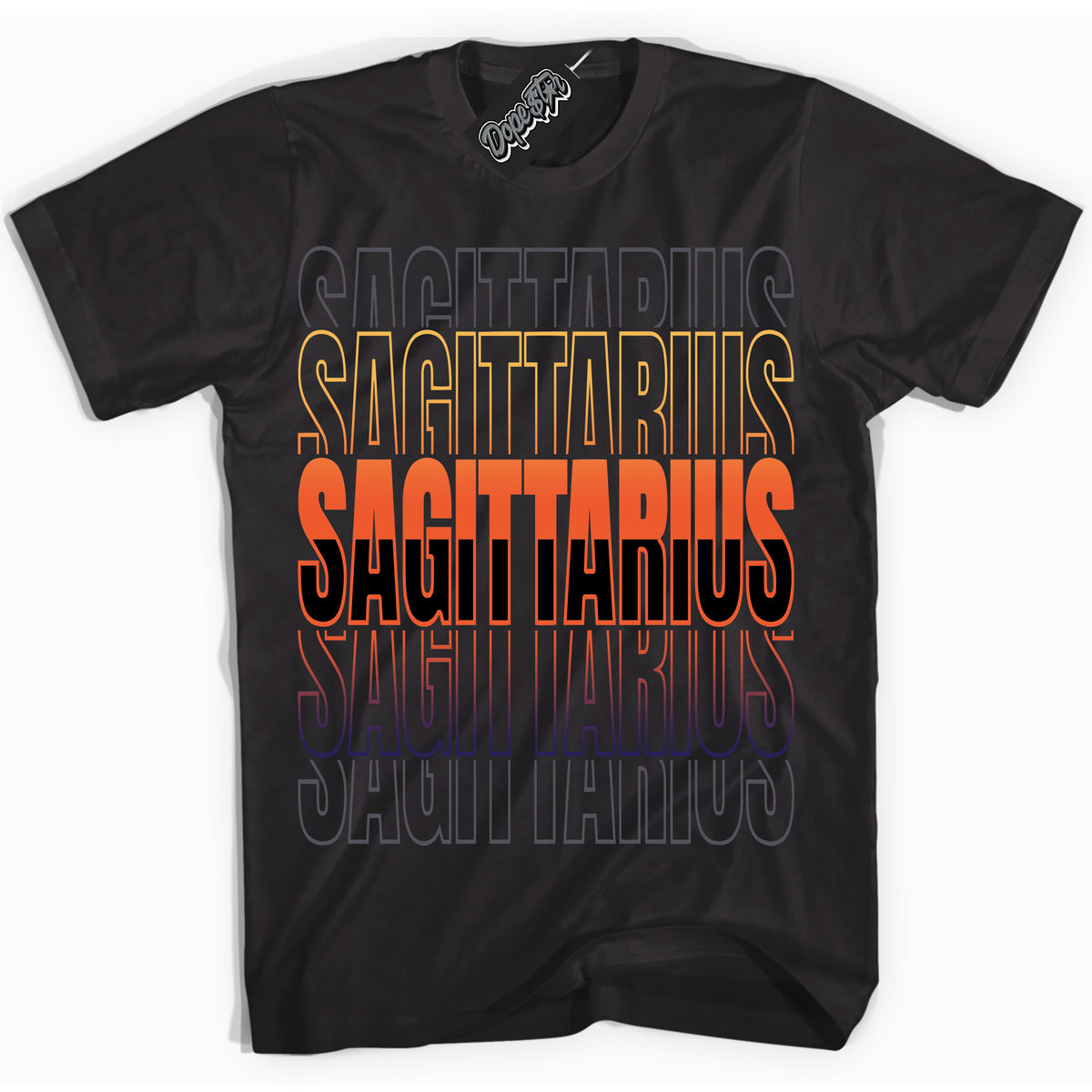 Cool Black Shirt with “ Sagittarius” design that perfectly matches J Balvin Rio 3s Sneakers.