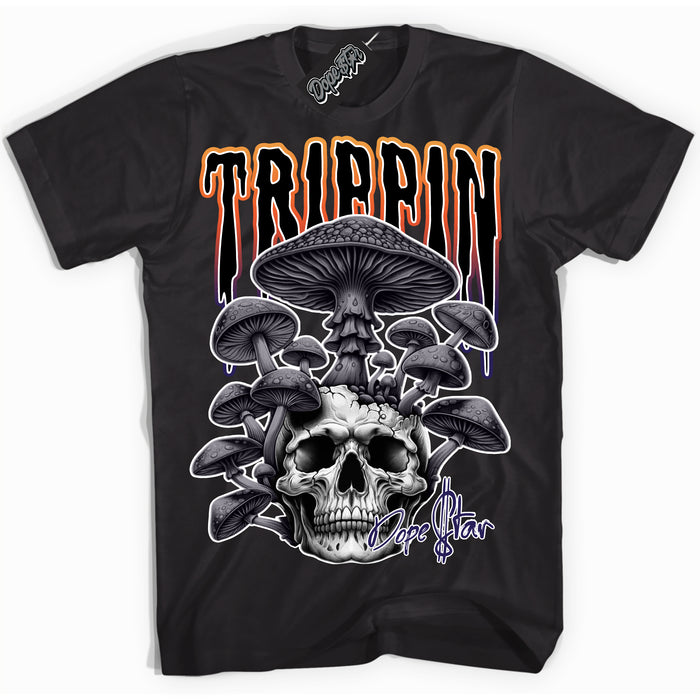 Cool Black Shirt with “ Trippin” design that perfectly matches J Balvin Rio 3s Sneakers.
