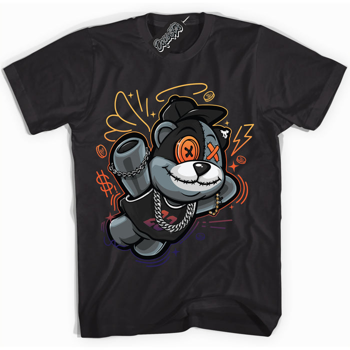 Cool Black Shirt with “ Slam Dunk Bear” design that perfectly matches J Balvin Rio 3s Sneakers.