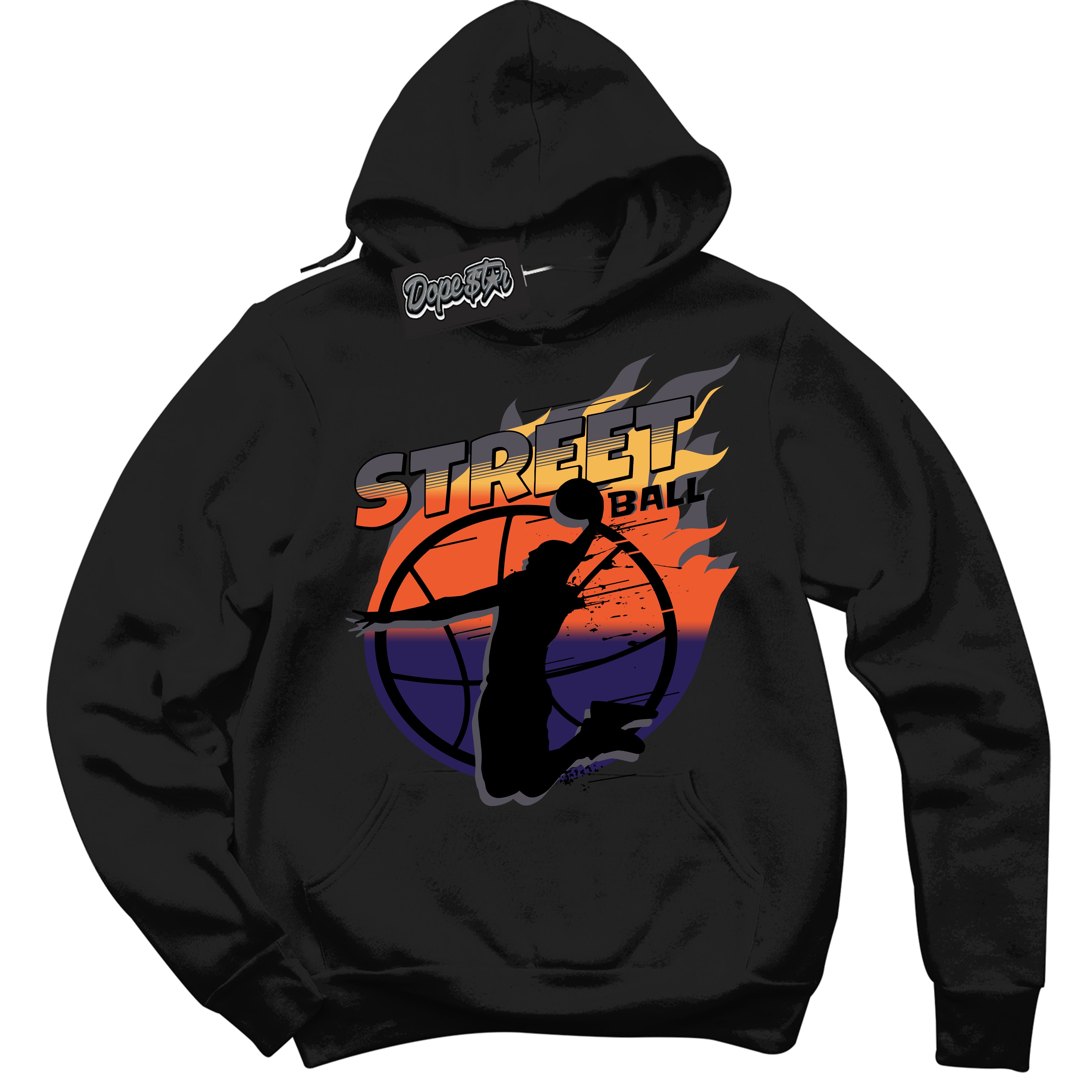 Cool Black Hoodie with “ Street Ball ”  design that Perfectly Matches J Balvin Rio 3s Sneakers.