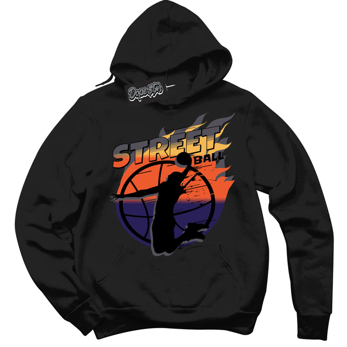 Cool Black Hoodie with “ Street Ball ”  design that Perfectly Matches J Balvin Rio 3s Sneakers.