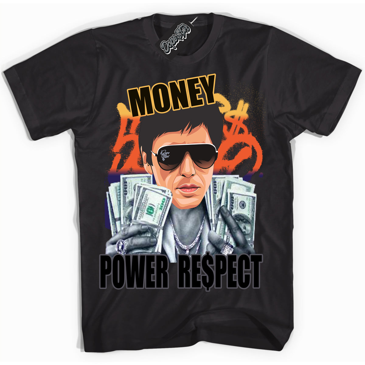 Cool Black Shirt with “ Tony Montana” design that perfectly matches J Balvin Rio 3s Sneakers.