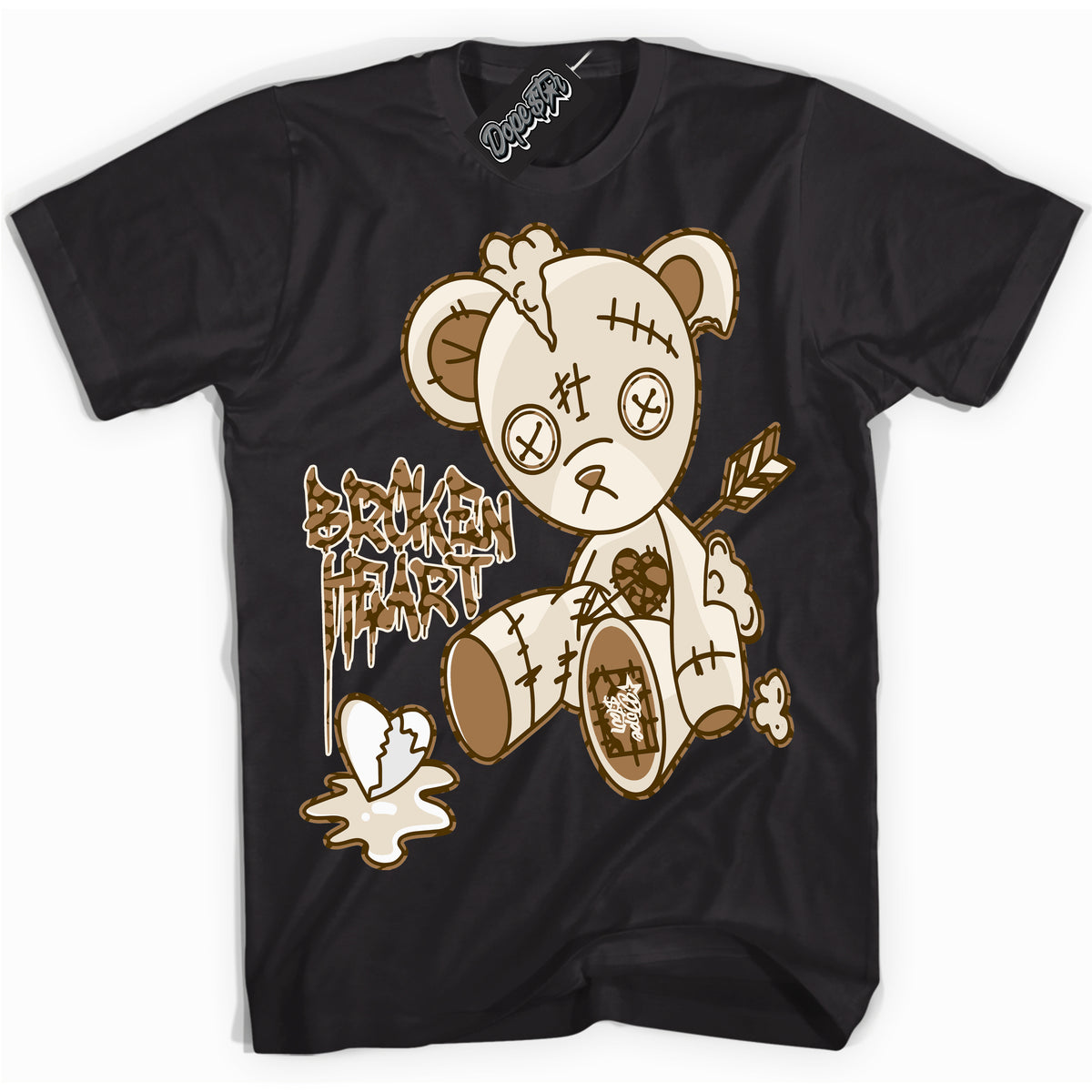 Cool Black graphic tee with “ Broken heart Bear ” design, that perfectly matches Palomino 3s sneakers 