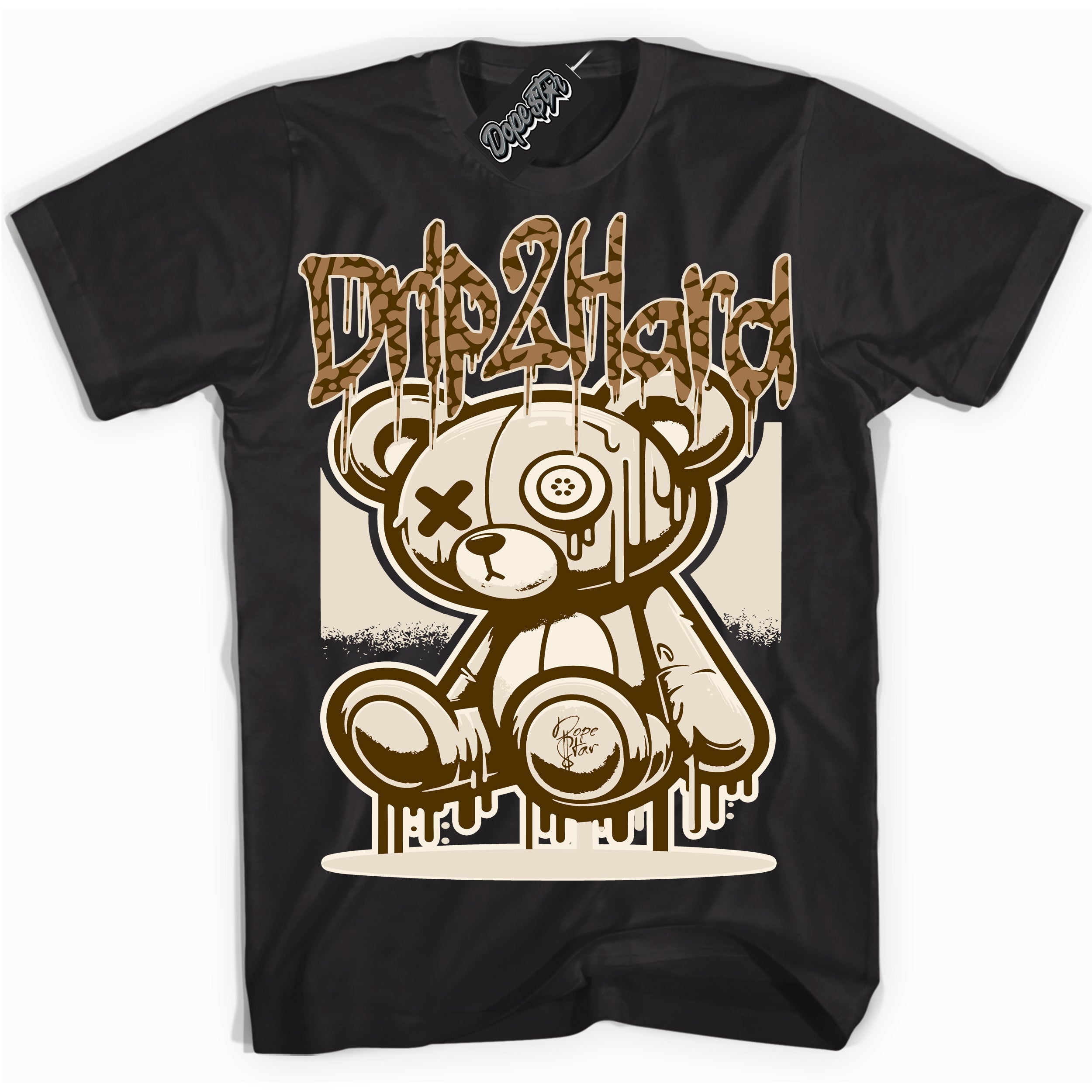 Cool Black graphic tee with “ Drip 2 Hard ” design, that perfectly matches Palomino 3s sneakers 