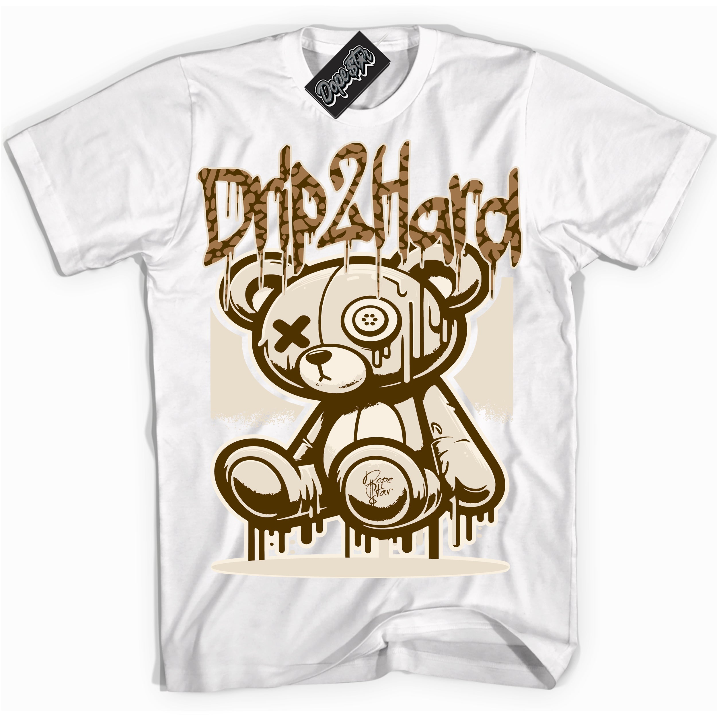 Cool White graphic tee with “ Drip 2 Hard ” design, that perfectly matches Palomino 3s sneakers 