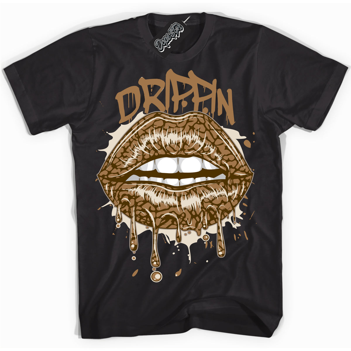 Cool Black graphic tee with “ Drippin ” design, that perfectly matches Palomino 3s sneakers 