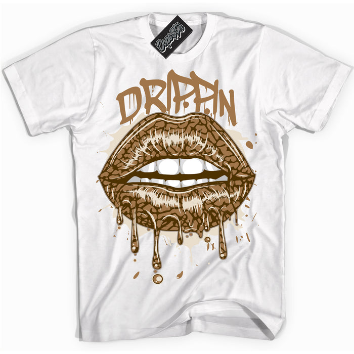 Cool White graphic tee with “ Drippin ” design, that perfectly matches Palomino 3s sneakers 