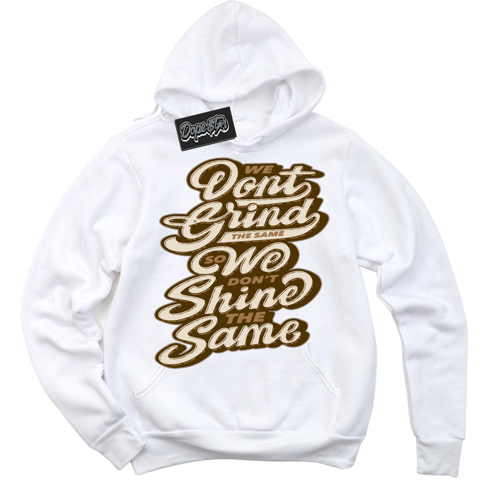 Cool White Graphic DopeStar Hoodie with “ Grind Shine “ print, that perfectly matches Palomino 3s sneakers