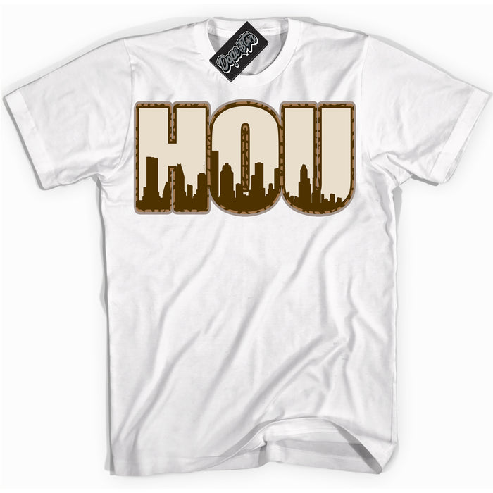 Cool White graphic tee with “ Houston ” design, that perfectly matches Palomino 3s sneakers 