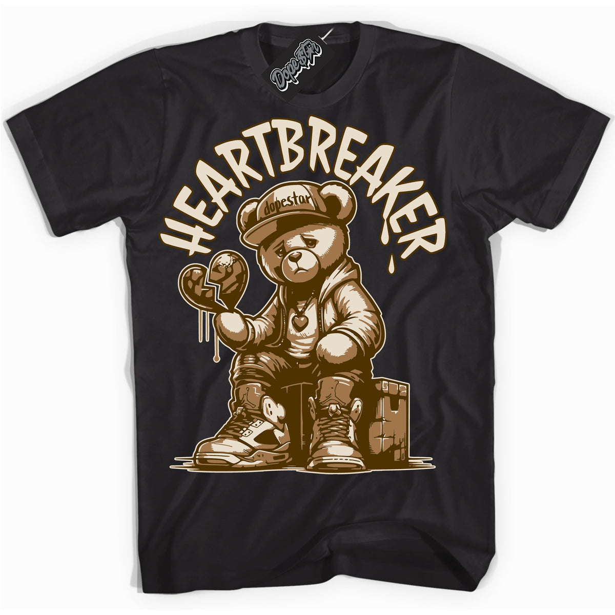 Cool Black graphic tee with “ Heartbreaker Bear ” design, that perfectly matches Palomino 3s sneakers 