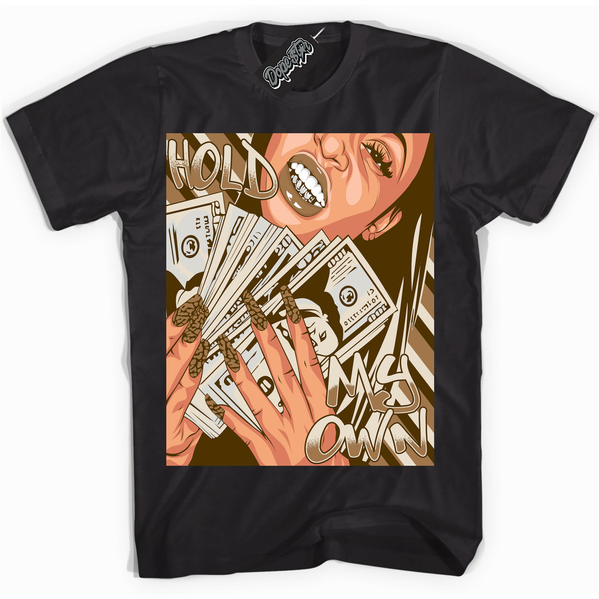 Cool Black graphic tee with “ Hold My Own ” design, that perfectly matches Palomino 3s sneakers 