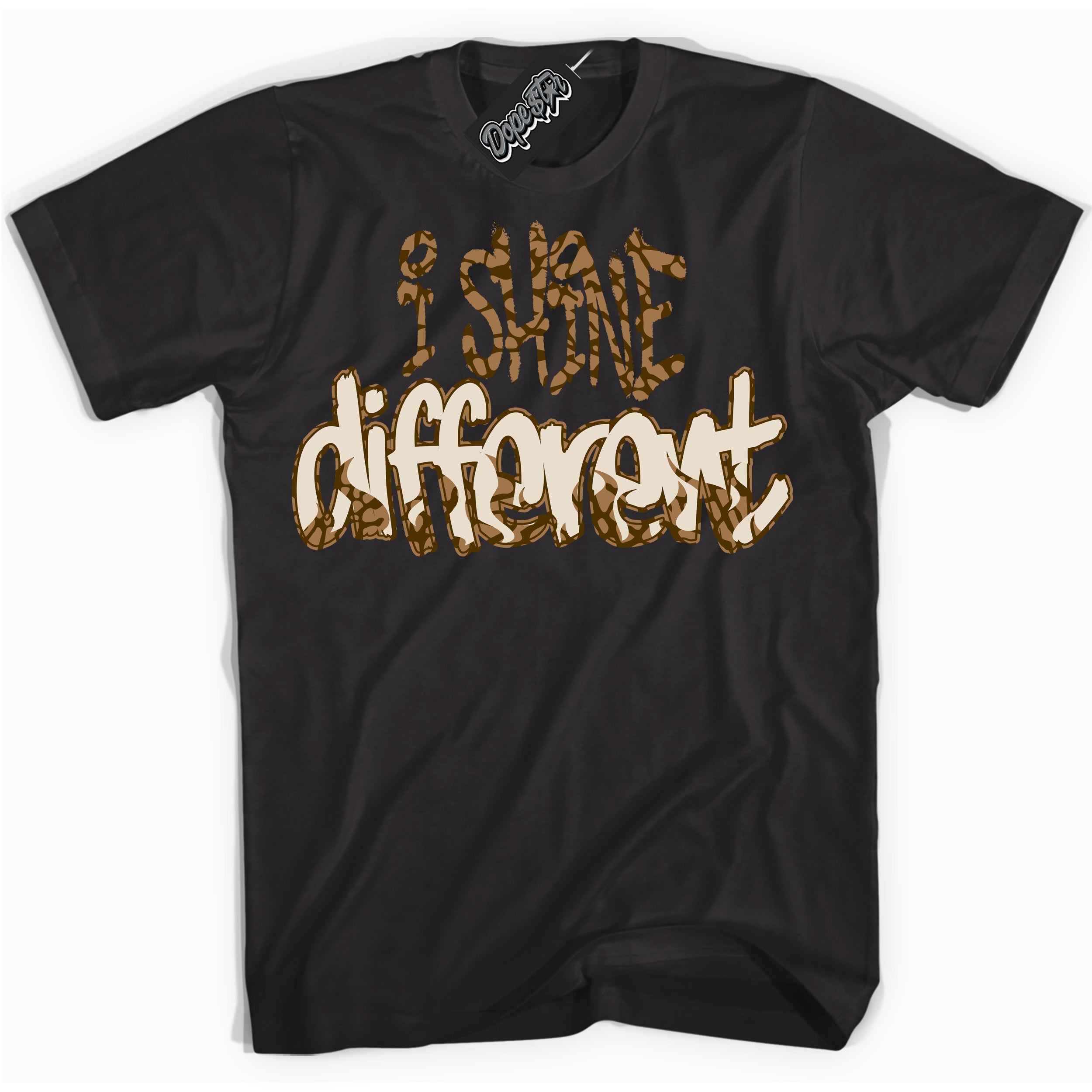 Cool Black graphic tee with “ I Shine Different ” design, that perfectly matches Palomino 3s sneakers 
