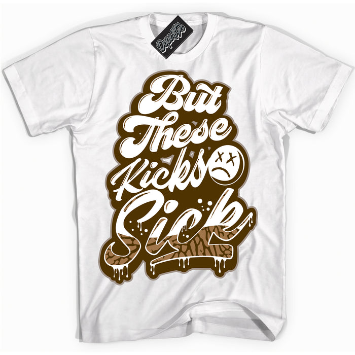 Cool White graphic tee with “ Kick Sick ” design, that perfectly matches Palomino 3s sneakers 