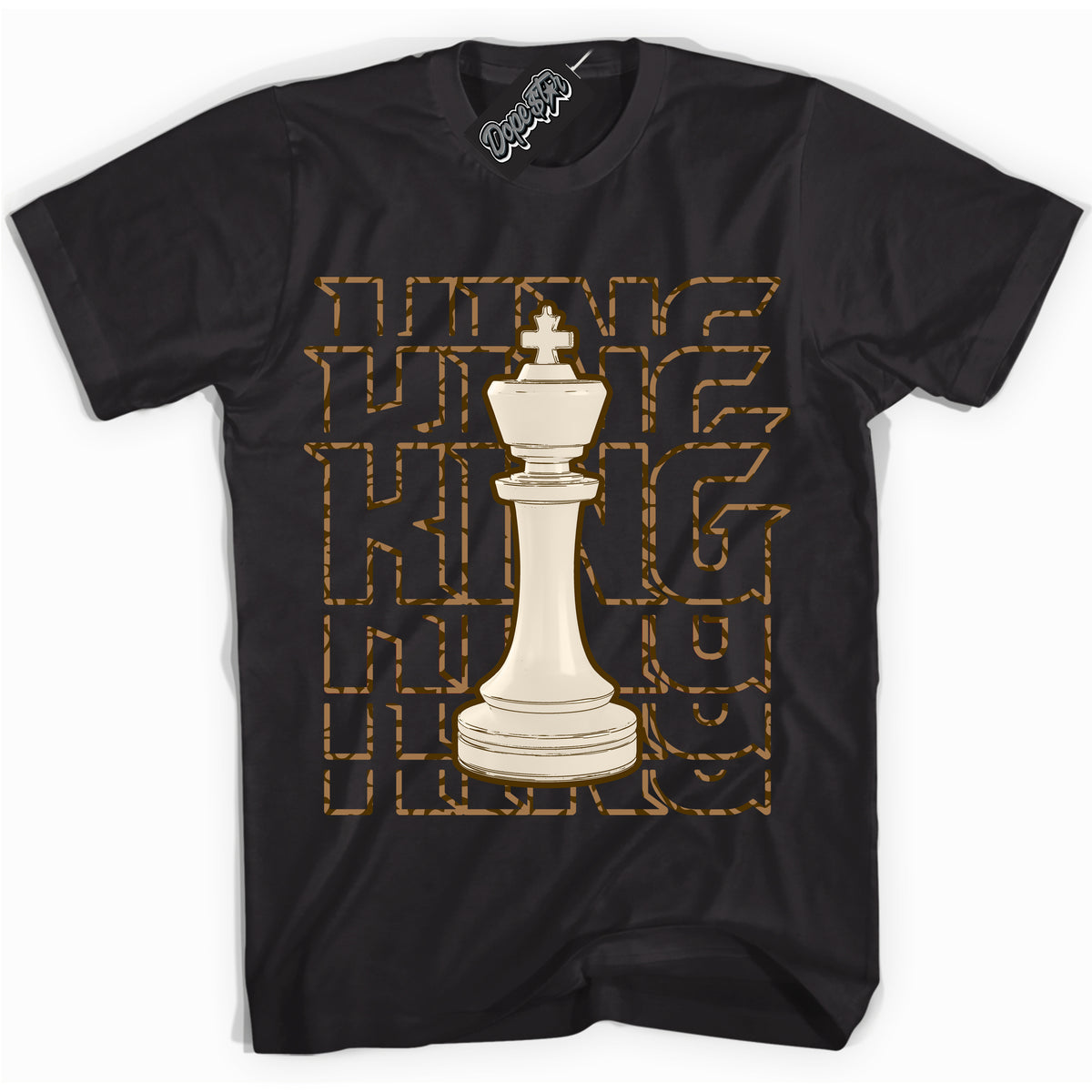 Cool Black graphic tee with “ King Chess ” design, that perfectly matches Palomino 3s sneakers 