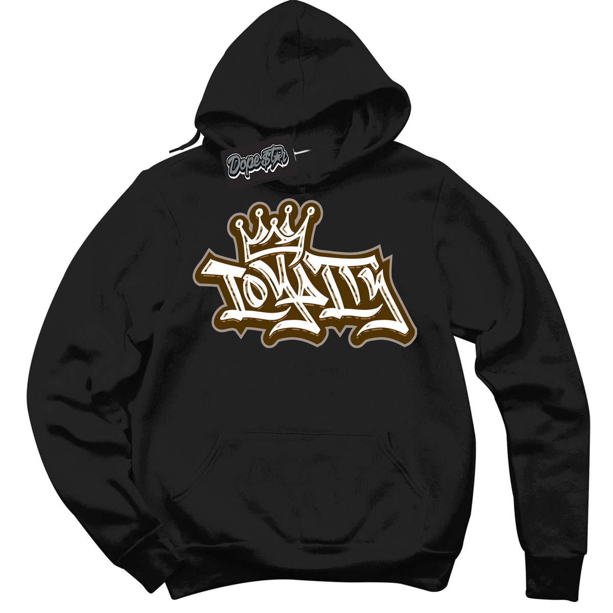 Cool Black Graphic DopeStar Hoodie with “ Loyalty Crown “ print, that perfectly matches Palomino 3s sneakers