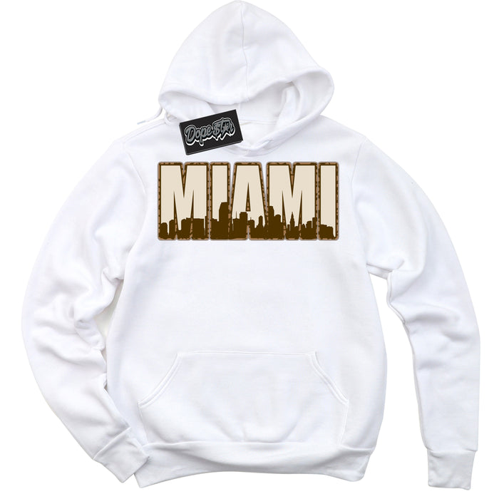 Cool White Graphic DopeStar Hoodie with “ Miami “ print, that perfectly matches Palomino 3s sneakers