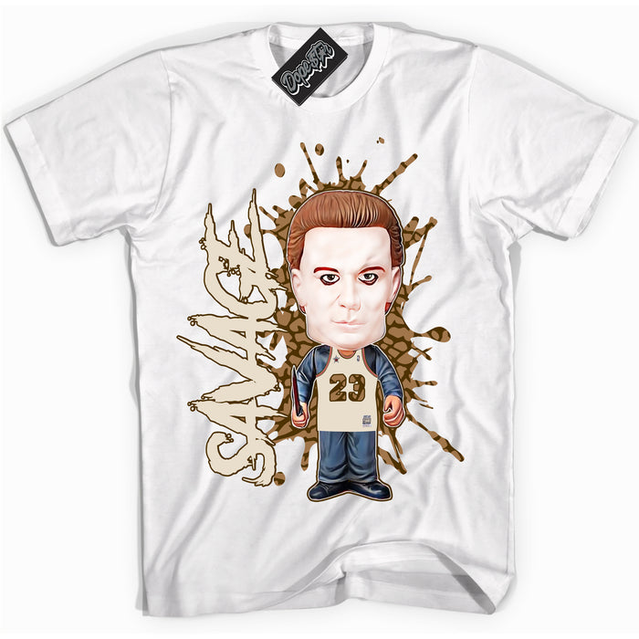 Cool White graphic tee with “ Michael Myers Savage ” design, that perfectly matches Palomino 3s sneakers 