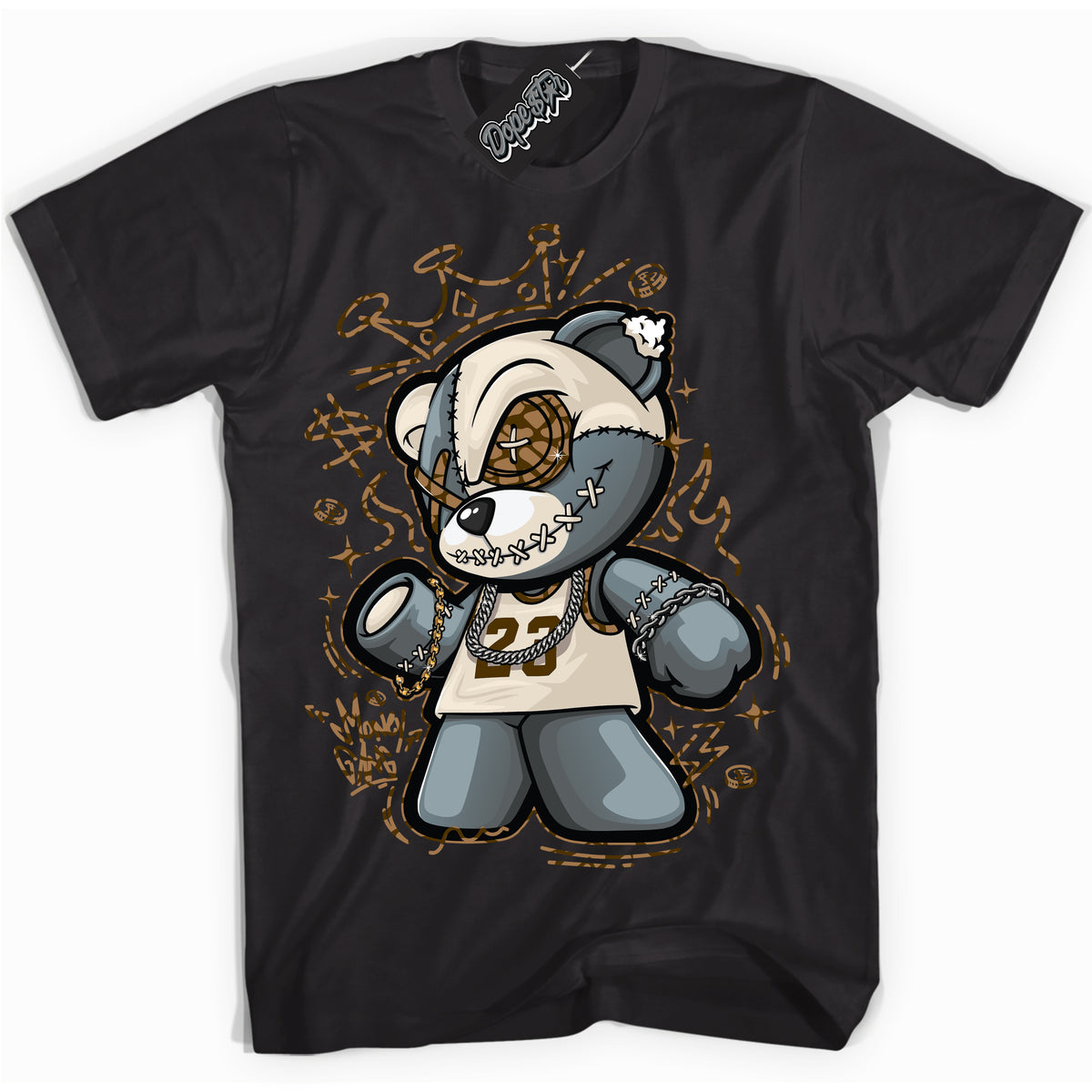 Cool Black graphic tee with “ Money Gang Bear ” design, that perfectly matches Palomino 3s sneakers 