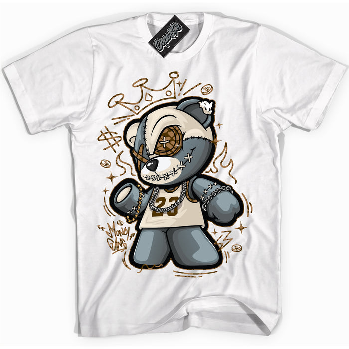 Cool White graphic tee with “ Money Gang Bear ” design, that perfectly matches Palomino 3s sneakers 