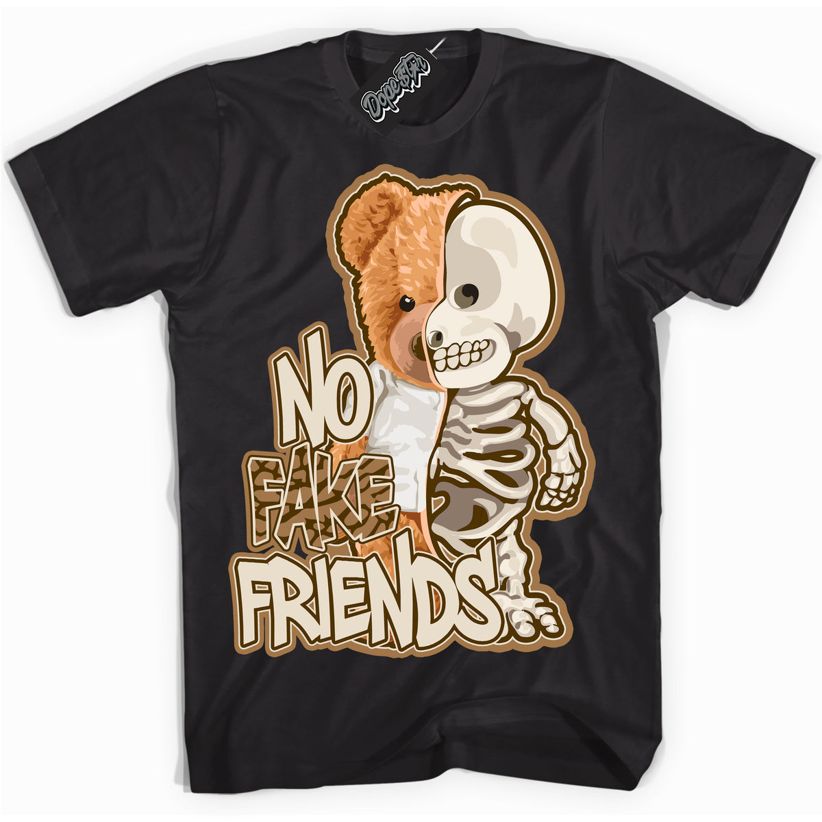 Cool Black graphic tee with “ No Fake Friends ” design, that perfectly matches Palomino 3s sneakers 