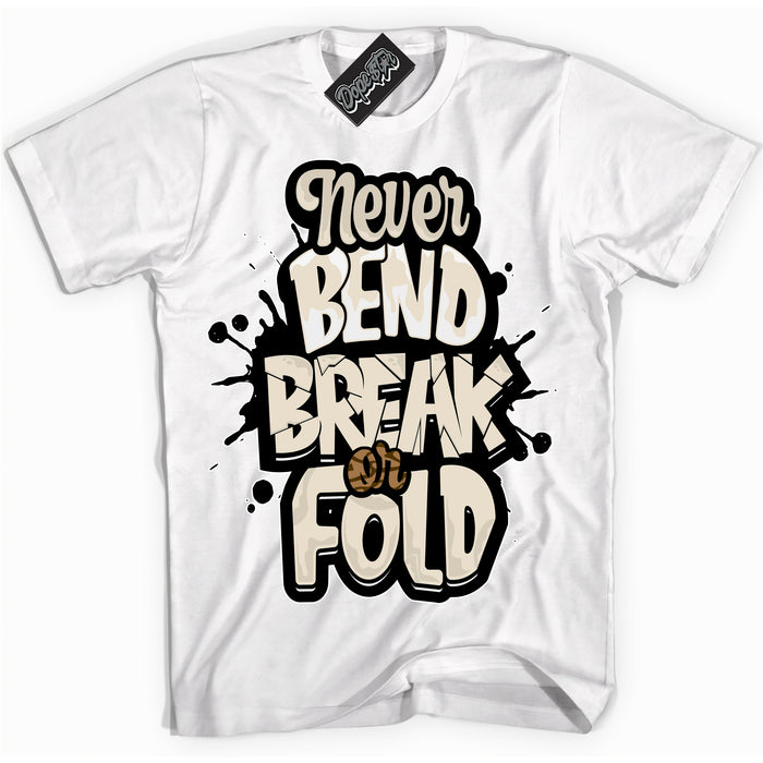 Cool White graphic tee with “ Never Bend Break Or Fold ” design, that perfectly matches Palomino 3s sneakers 