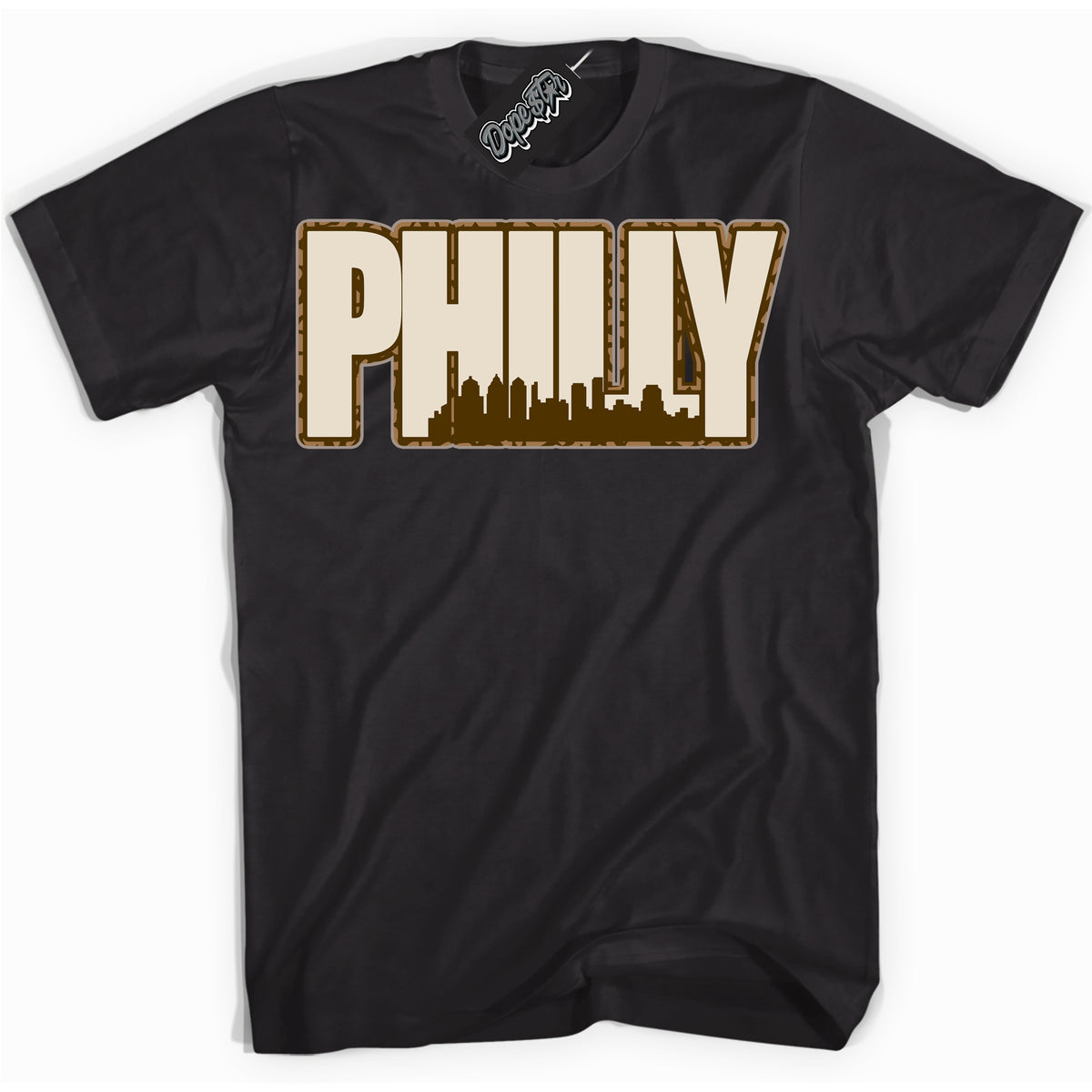 Cool Black graphic tee with “ Philly ” design, that perfectly matches Palomino 3s sneakers 