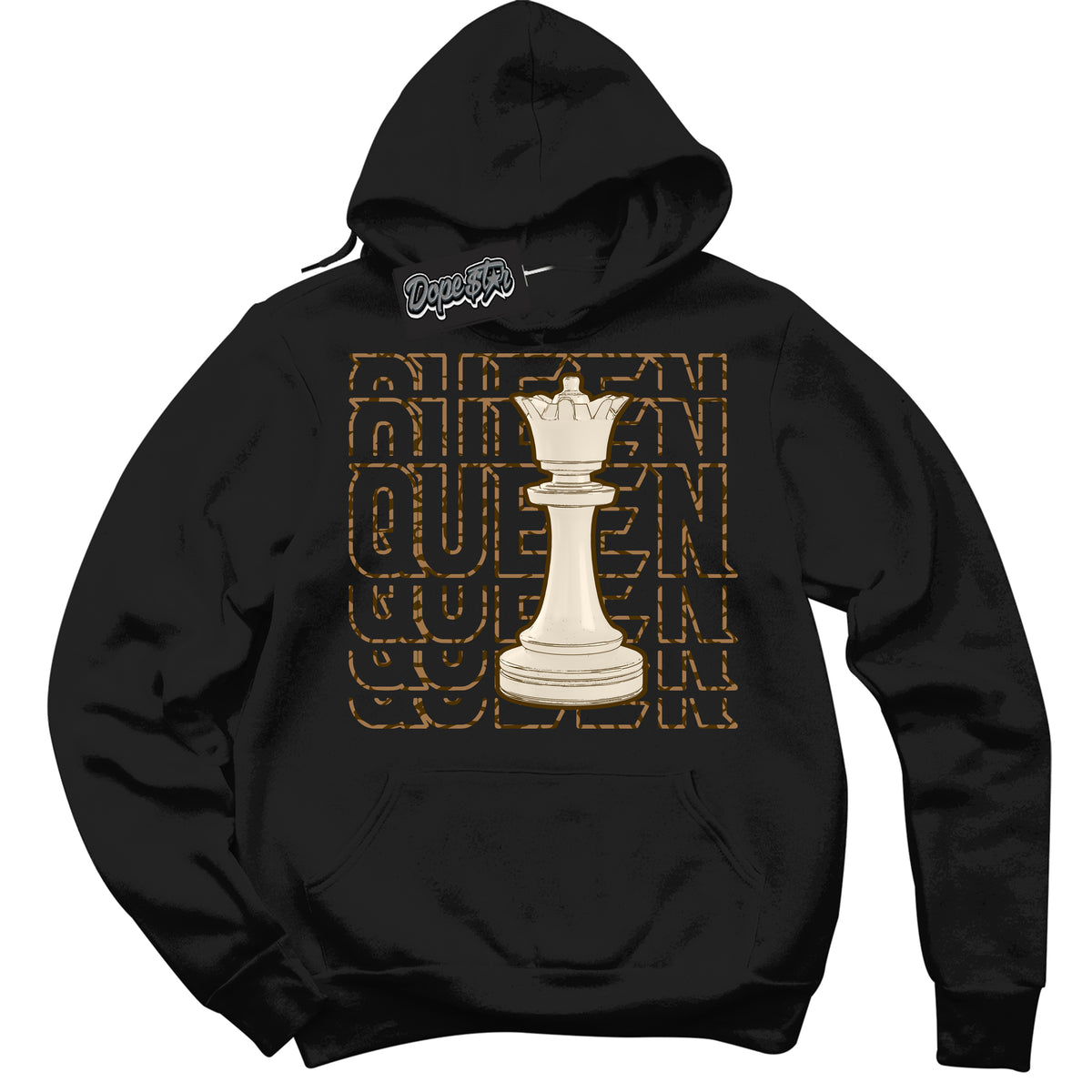 Cool Black Graphic DopeStar Hoodie with “ Queen Chess “ print, that perfectly matches Palomino 3s sneakers