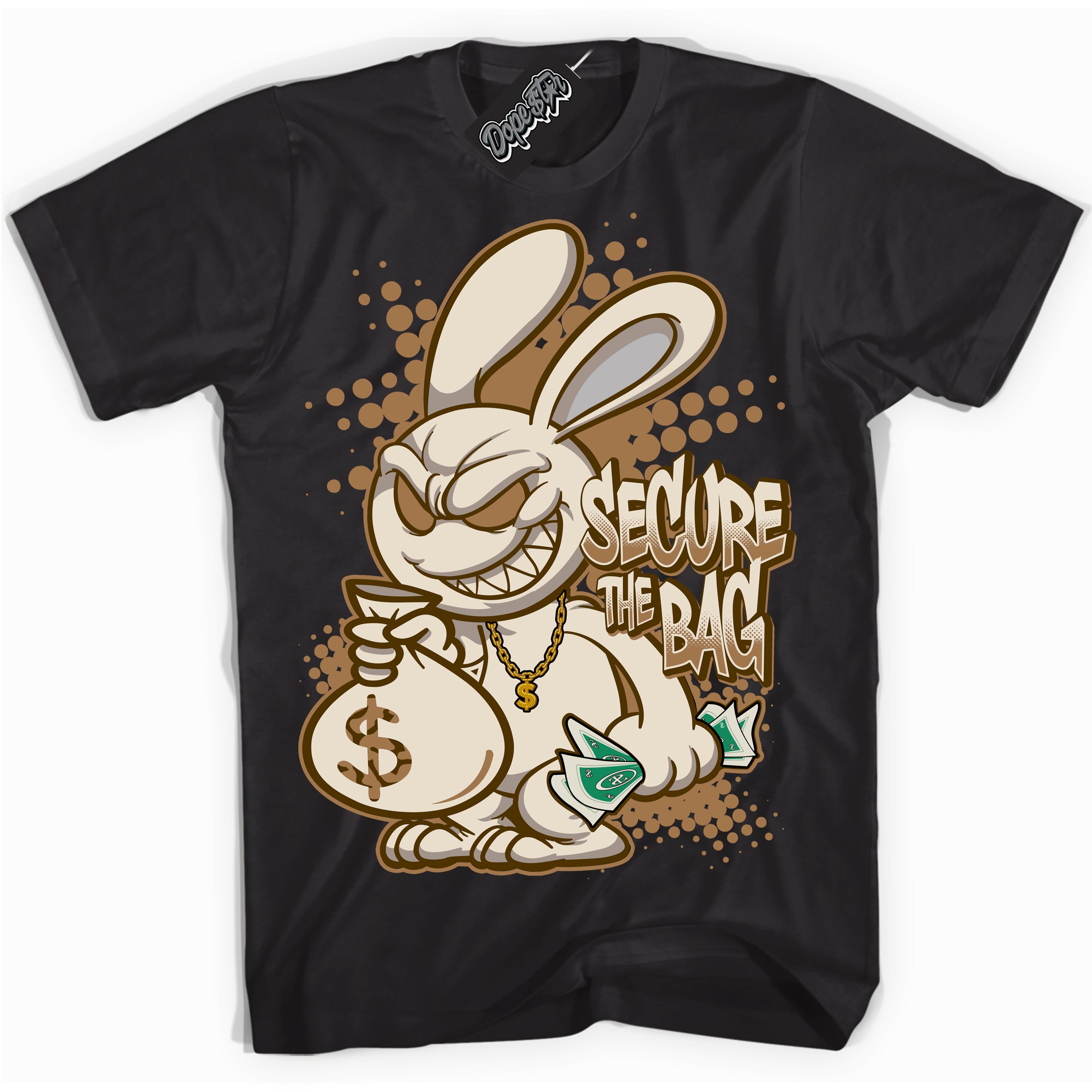 Cool Black graphic tee with “ Secure The Bag ” design, that perfectly matches Palomino 3s sneakers 