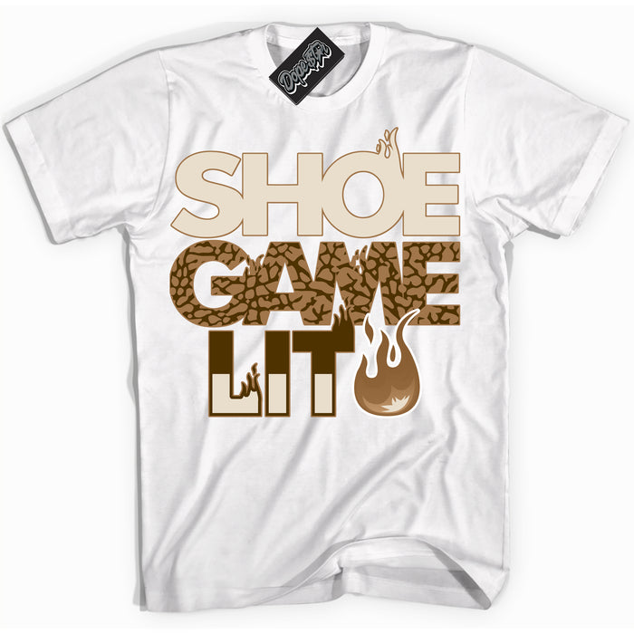 Cool White Shirt with “ Shoe Game Lit ” design that perfectly matches Palomino 3s Sneakers.
